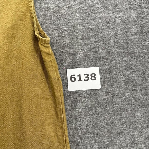 Elizabeth Suzann Dress Womens Large Green 100% Linen A Line Heavy Midi Lagenlook - Picture 11 of 13